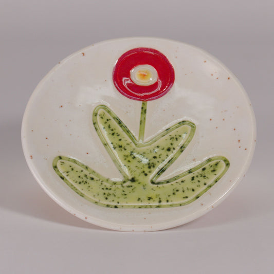 porcelain plate with image of flower