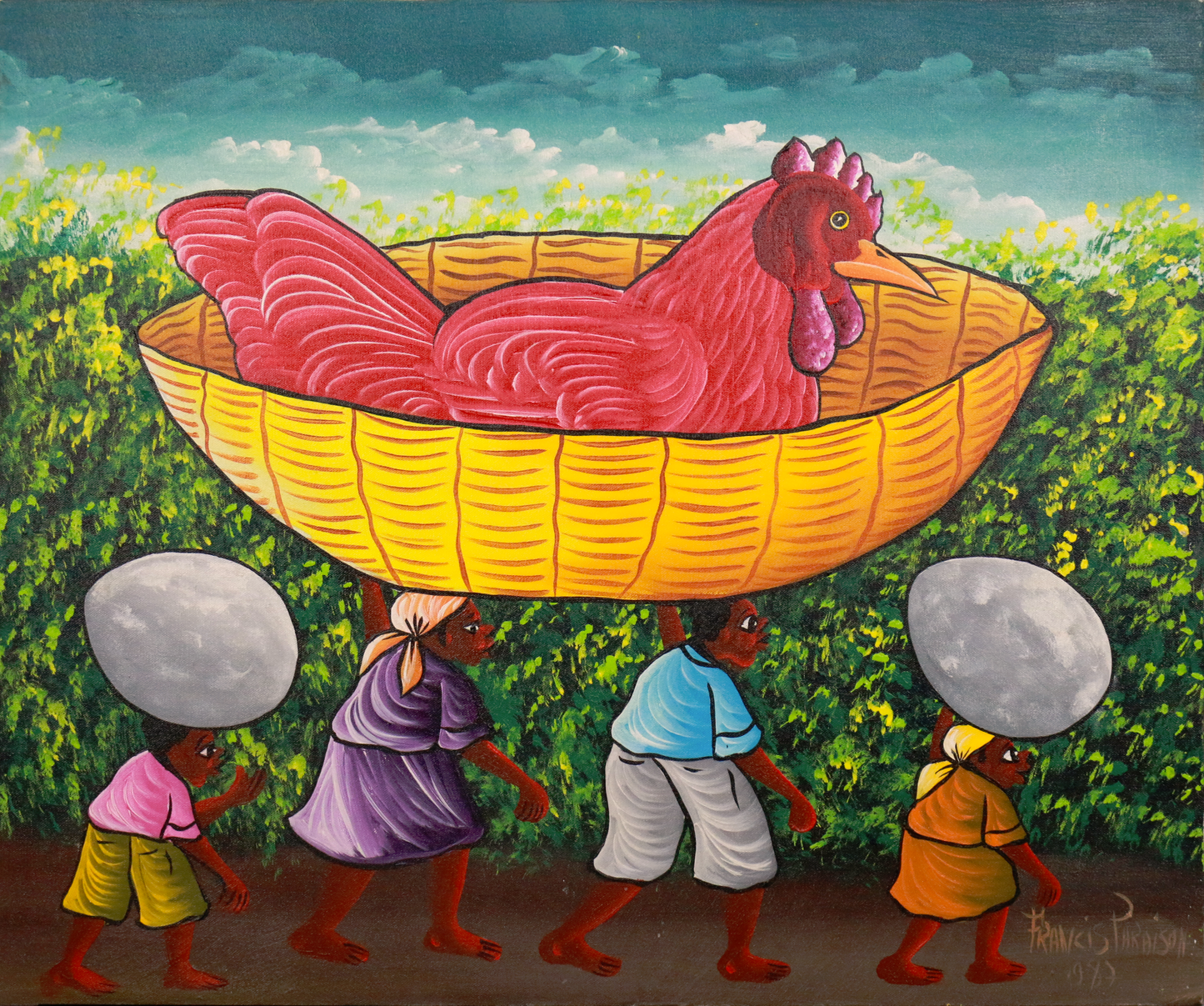 Francis Paraison - People Carrying Chicken
